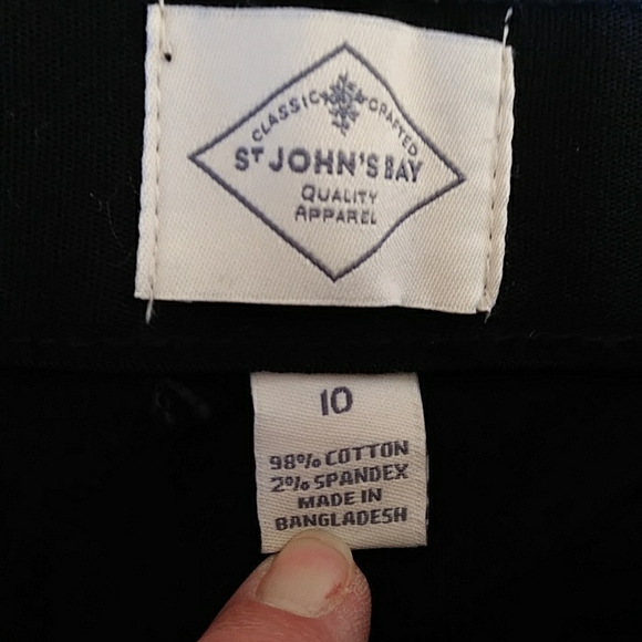 NEW St. John's Bay Secretly Slender Corduroy Pants 10 Black - Picture 3 of 15